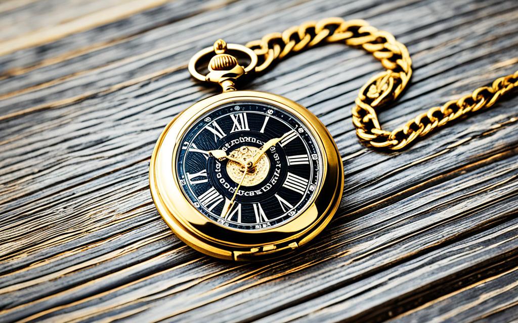 Gold Pocket Watch with Chain